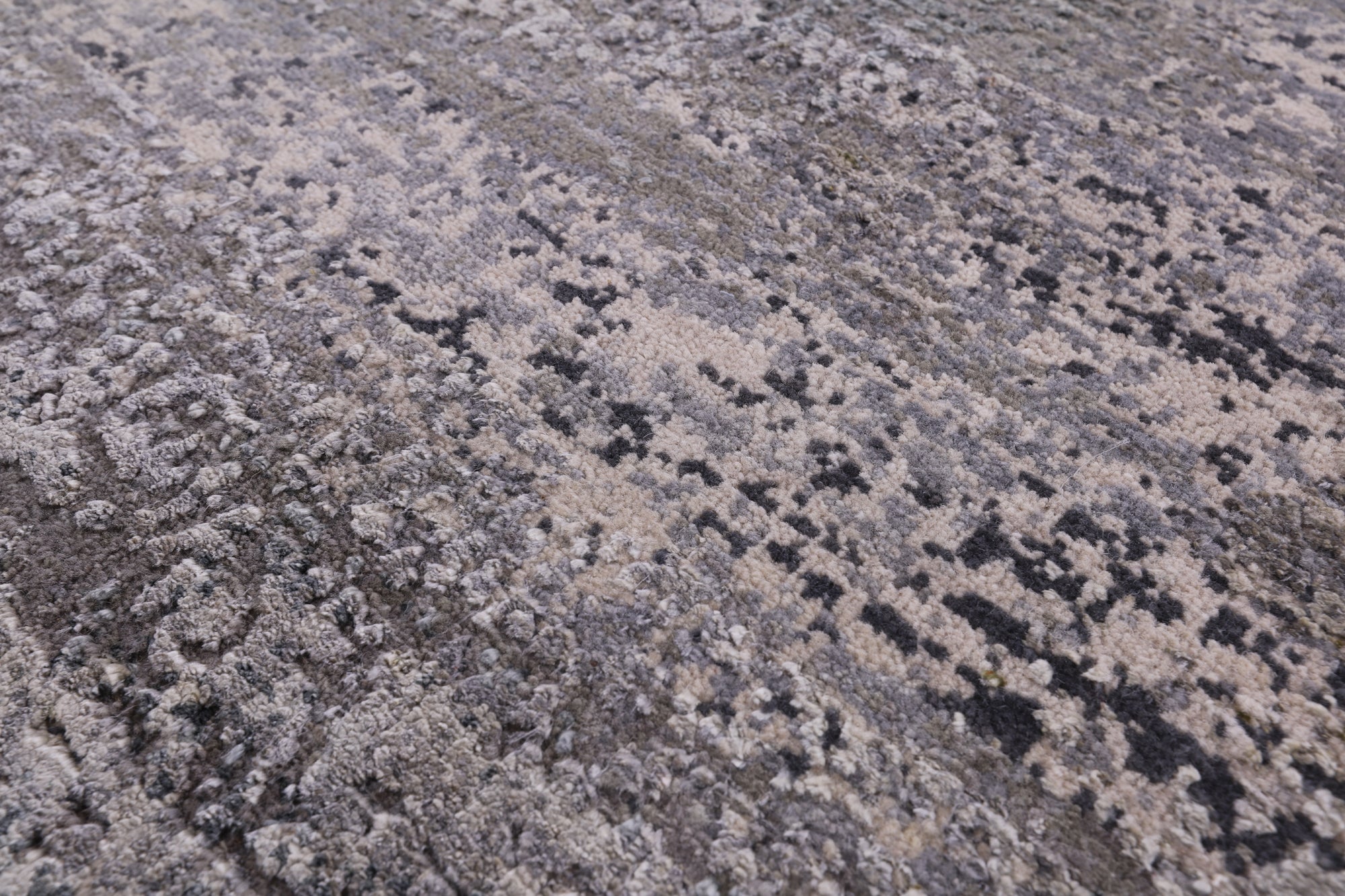 Abstract Modern Handmade Wool & Silk Rug - 3' 11" X 12' 2" - Golden Nile