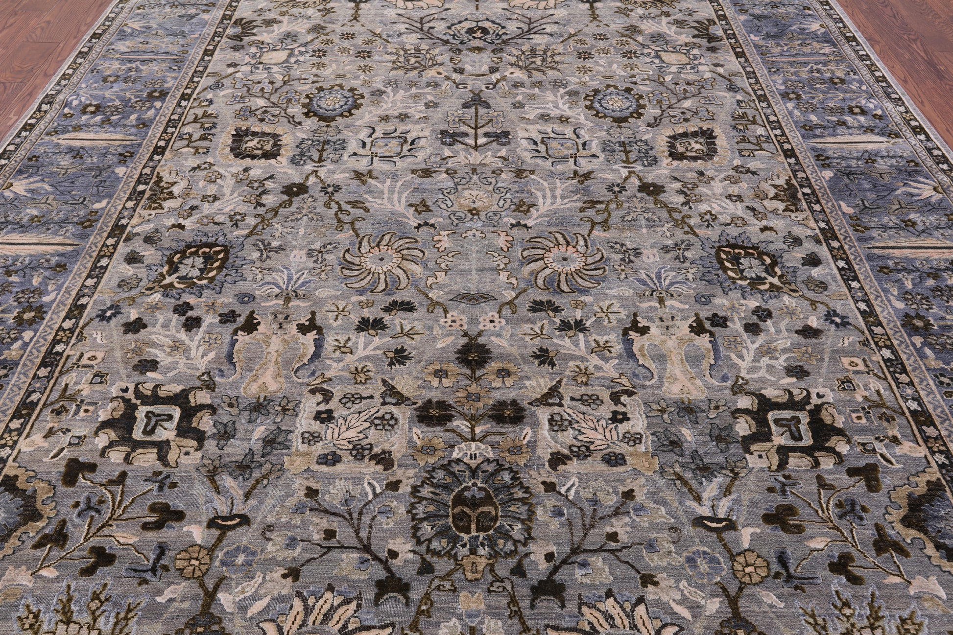 Persian Hand Knotted Wool & Silk Rug - 8' 9" X 11' 11" - Golden Nile