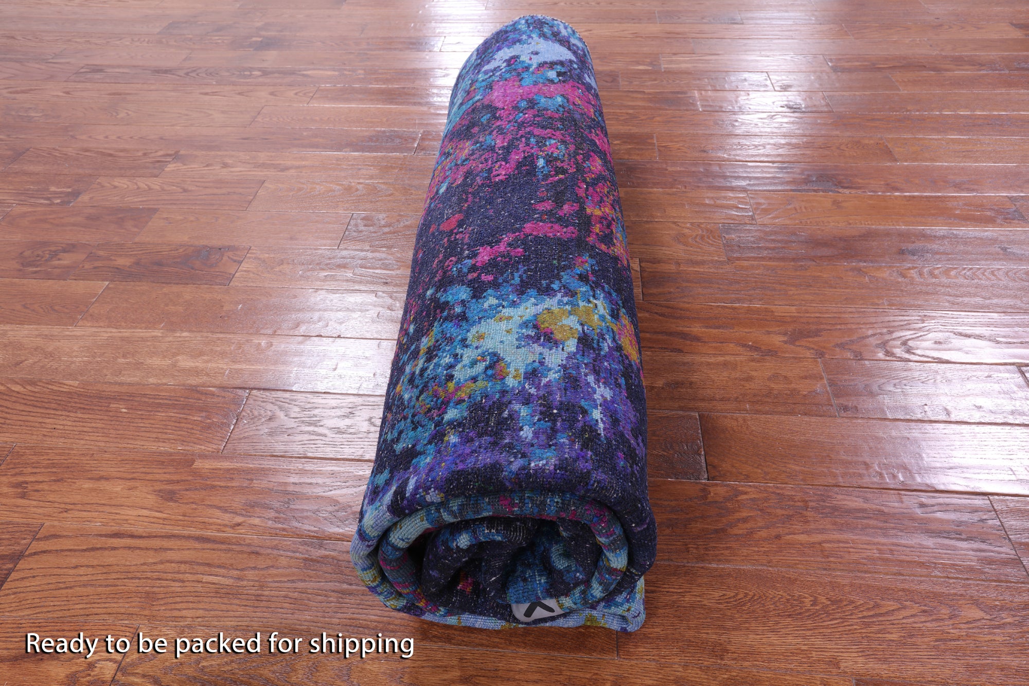 Abstract Contemporary Hand Knotted Wool & Silk Rug - 8' 0" X 10' 3" - Golden Nile