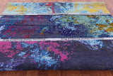 Abstract Contemporary Hand Knotted Wool & Silk Rug - 8' 0" X 10' 3" - Golden Nile