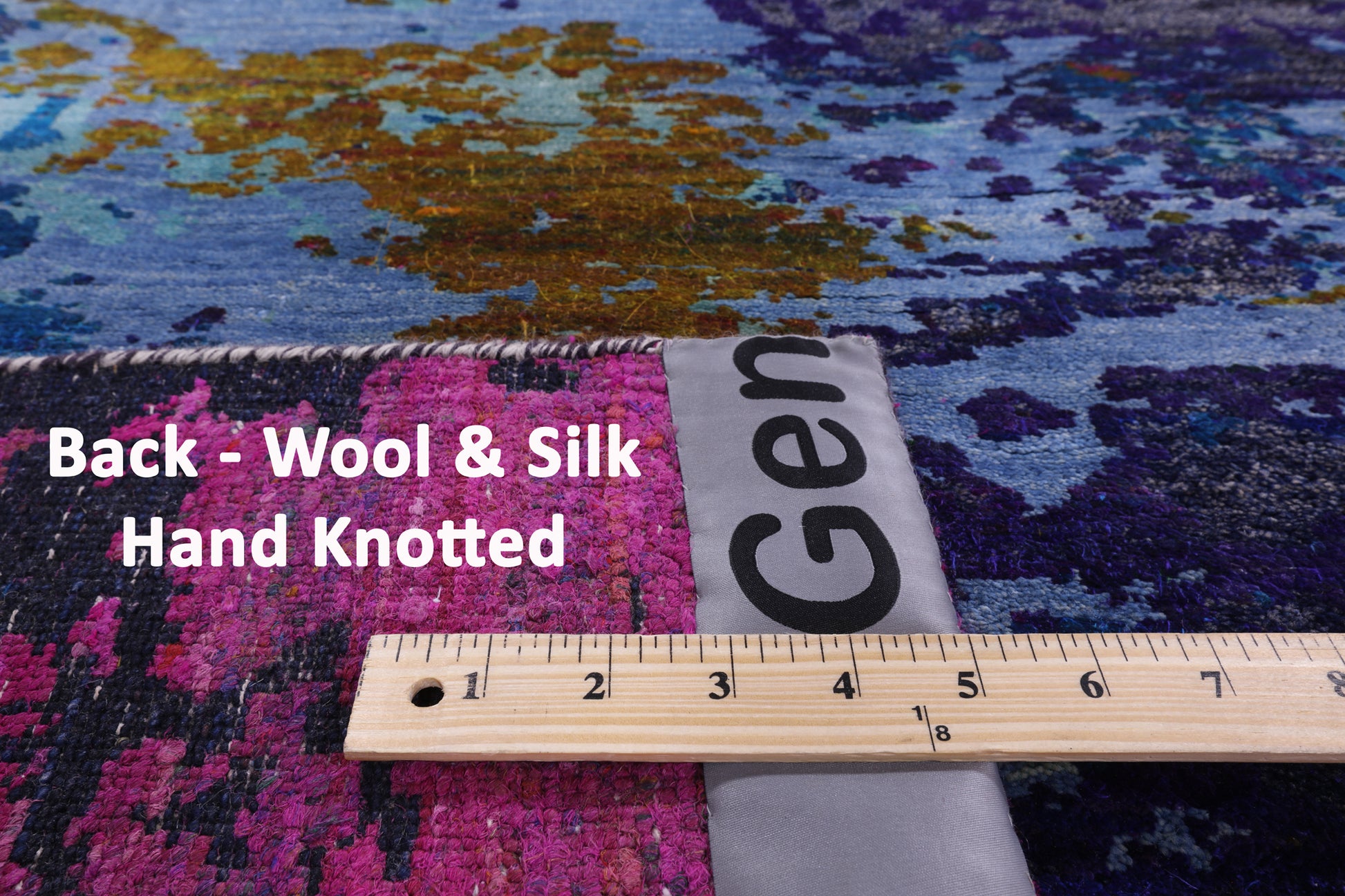 Abstract Contemporary Hand Knotted Wool & Silk Rug - 8' 0" X 10' 3" - Golden Nile