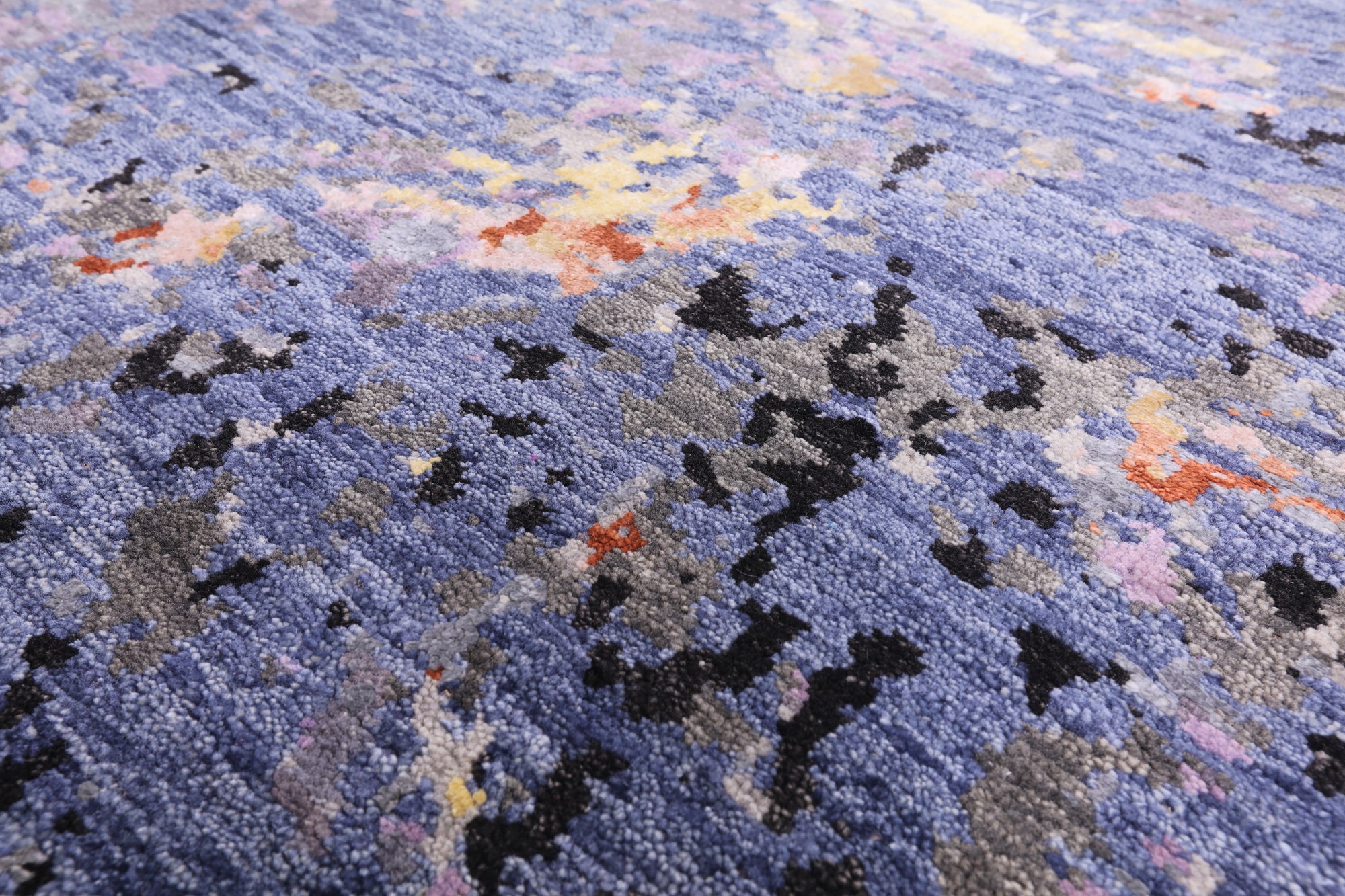 Abstract Contemporary Hand Knotted Wool & Silk Rug - 8' 3" X 10' 2" - Golden Nile