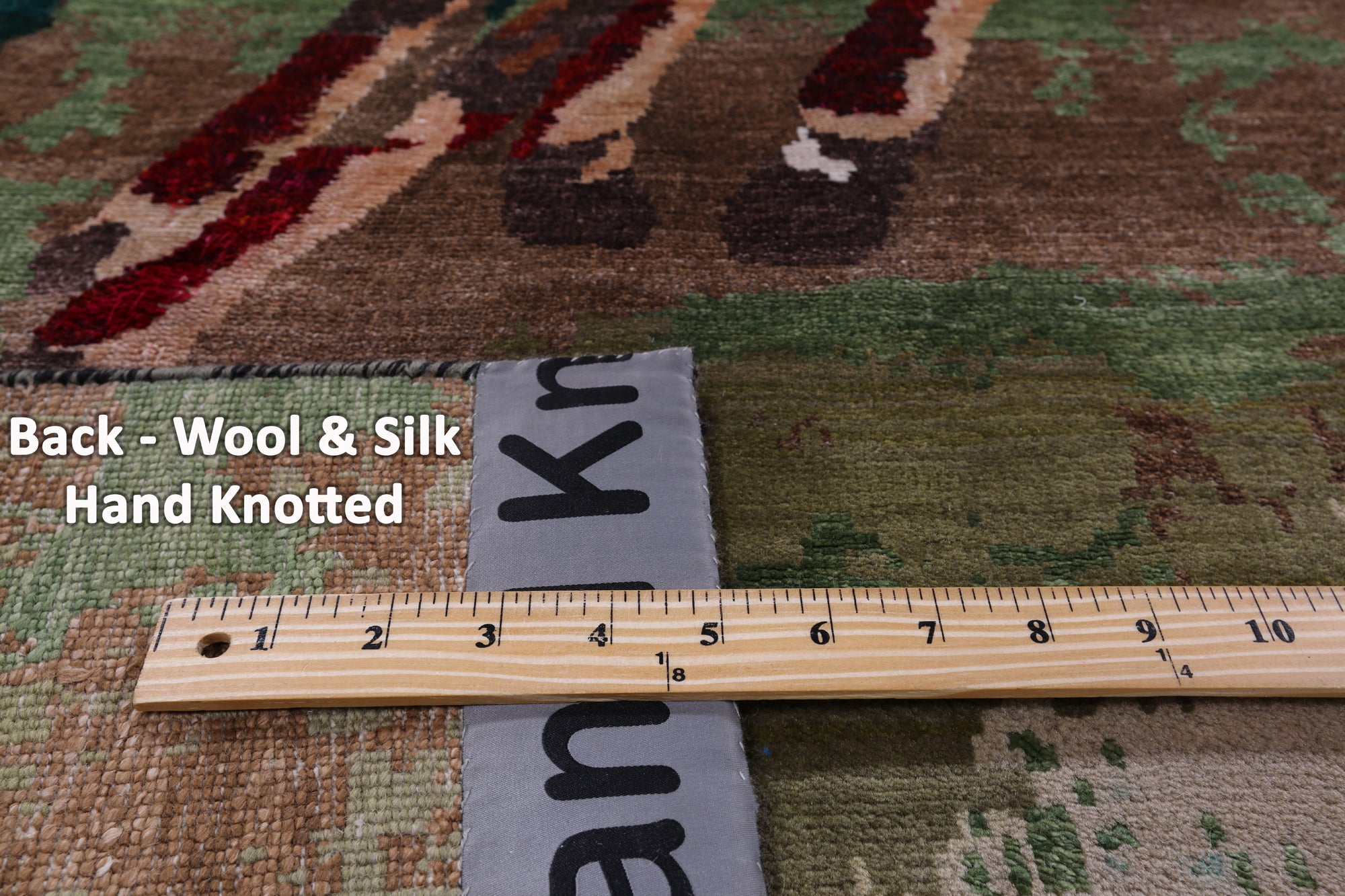 Horse Polo Contemporary Hand Knotted Wool & Silk Rug - 8' 0" X 10' 2" - Golden Nile