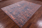 Grey Persian Handmade Wool & Silk Rug - 8' 0" X 10' 1" - Golden Nile