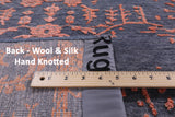 Grey Persian Handmade Wool & Silk Rug - 8' 0" X 10' 1" - Golden Nile
