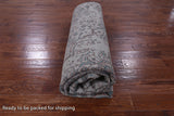 Grey Persian Heriz Serapi Hand Knotted Wool & Silk Rug - 8' 0" X 10' 6" - Golden Nile