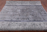 Grey Persian Heriz Serapi Hand Knotted Wool & Silk Rug - 8' 0" X 10' 6" - Golden Nile