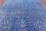 Blue Persian Fine Serapi Hand Knotted Wool & Silk Rug - 8' 1" X 10' 2" - Golden Nile
