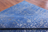 Blue Persian Fine Serapi Hand Knotted Wool & Silk Rug - 8' 1" X 10' 2" - Golden Nile