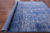 Blue Persian Fine Serapi Hand Knotted Wool & Silk Rug - 8' 1" X 10' 2" - Golden Nile