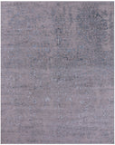 Grey Persian Heriz Serapi Handmade Wool & Silk Rug - 8' 1" X 10' 1" - Golden Nile