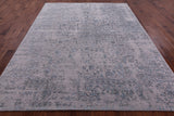 Grey Persian Heriz Serapi Handmade Wool & Silk Rug - 8' 1" X 10' 1" - Golden Nile