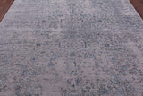 Grey Persian Heriz Serapi Handmade Wool & Silk Rug - 8' 1" X 10' 1" - Golden Nile