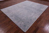 Grey Persian Heriz Serapi Handmade Wool & Silk Rug - 8' 1" X 10' 1" - Golden Nile