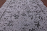 Grey Persian Hand Knotted Wool & Silk Rug - 9' 0" X 11' 11" - Golden Nile