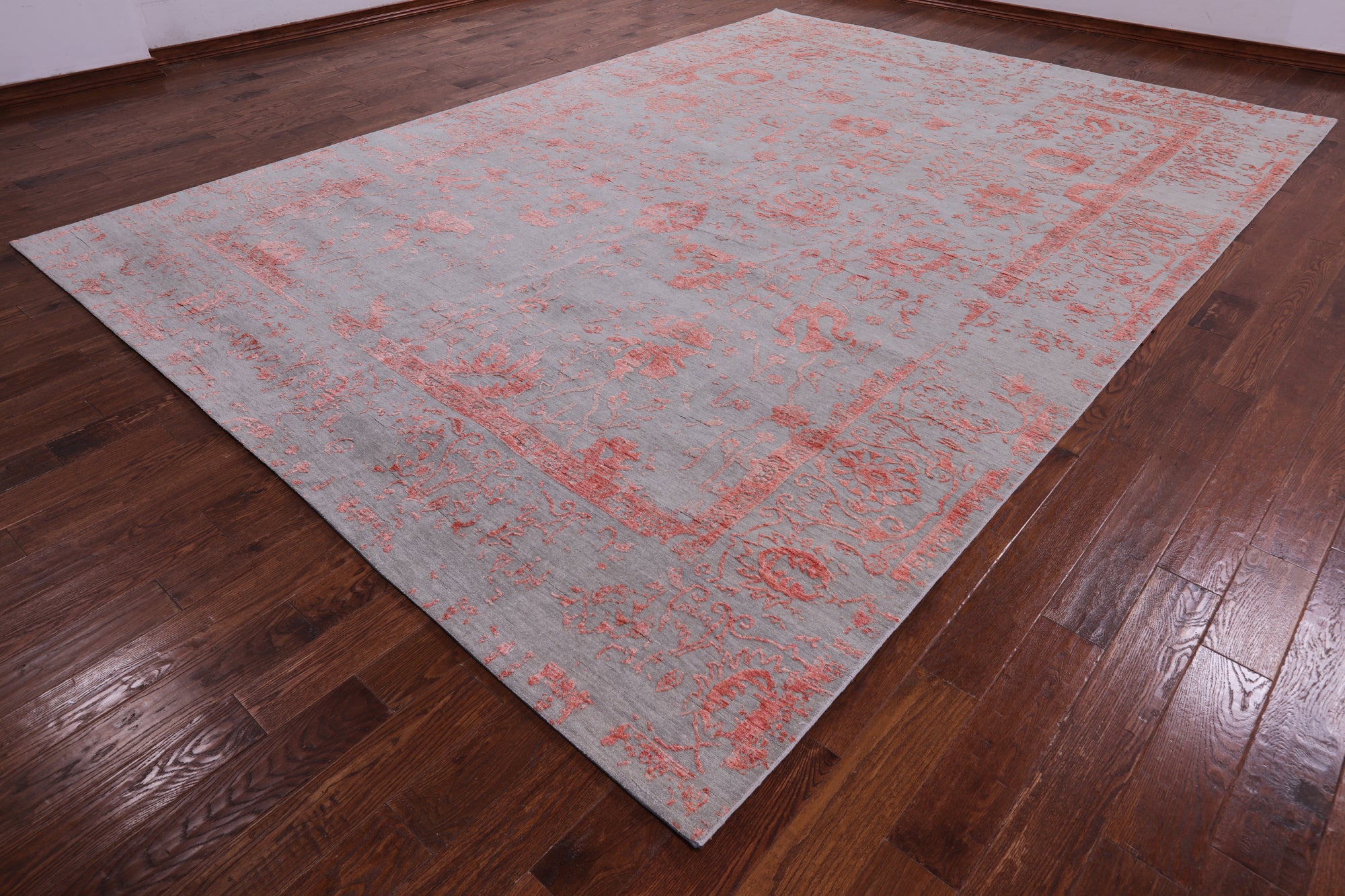 Grey Persian Handmade Wool & Silk Rug - 10' 0" X 14' 3" - Golden Nile