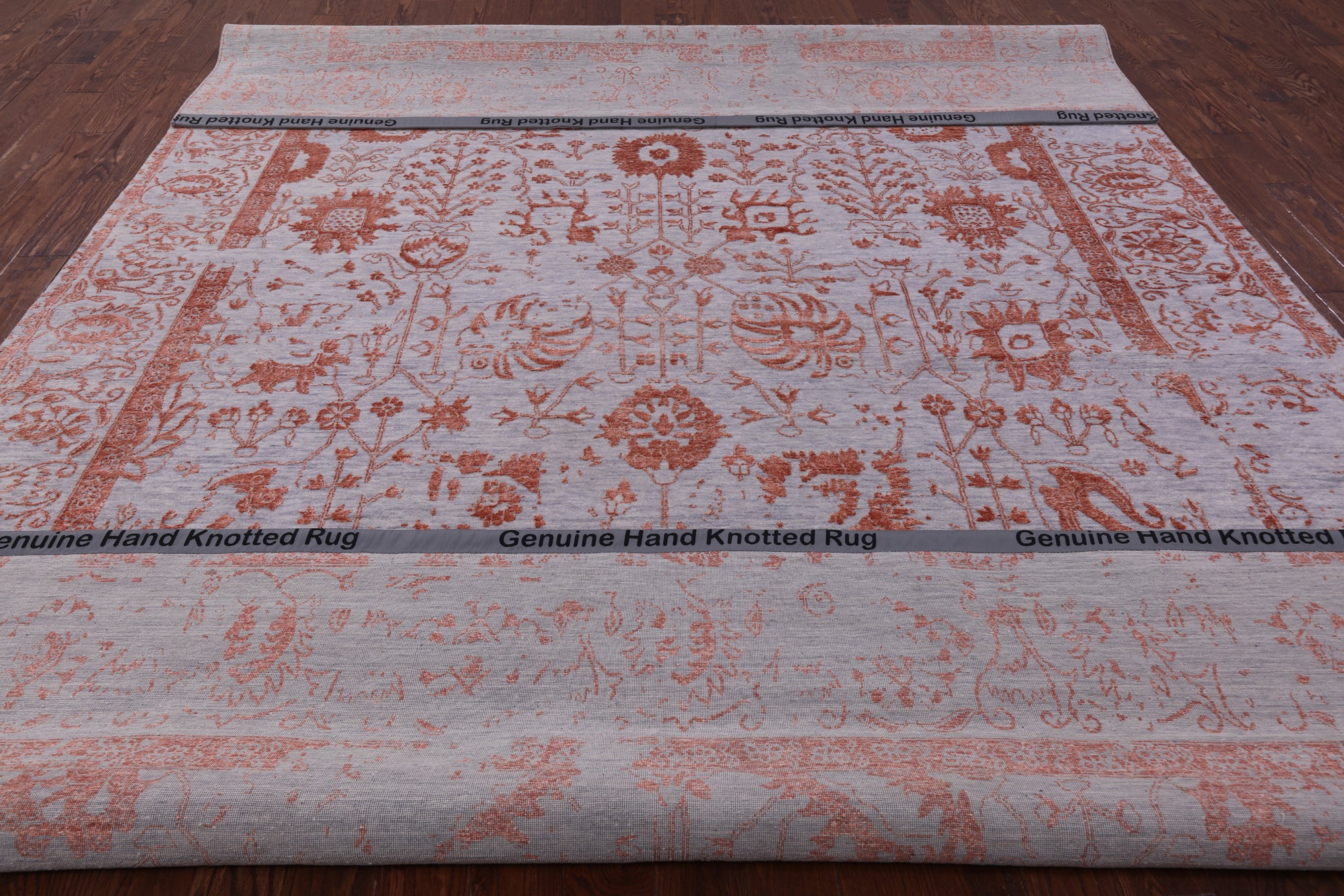 Grey Persian Handmade Wool & Silk Rug - 9' 11" X 13' 10" - Golden Nile