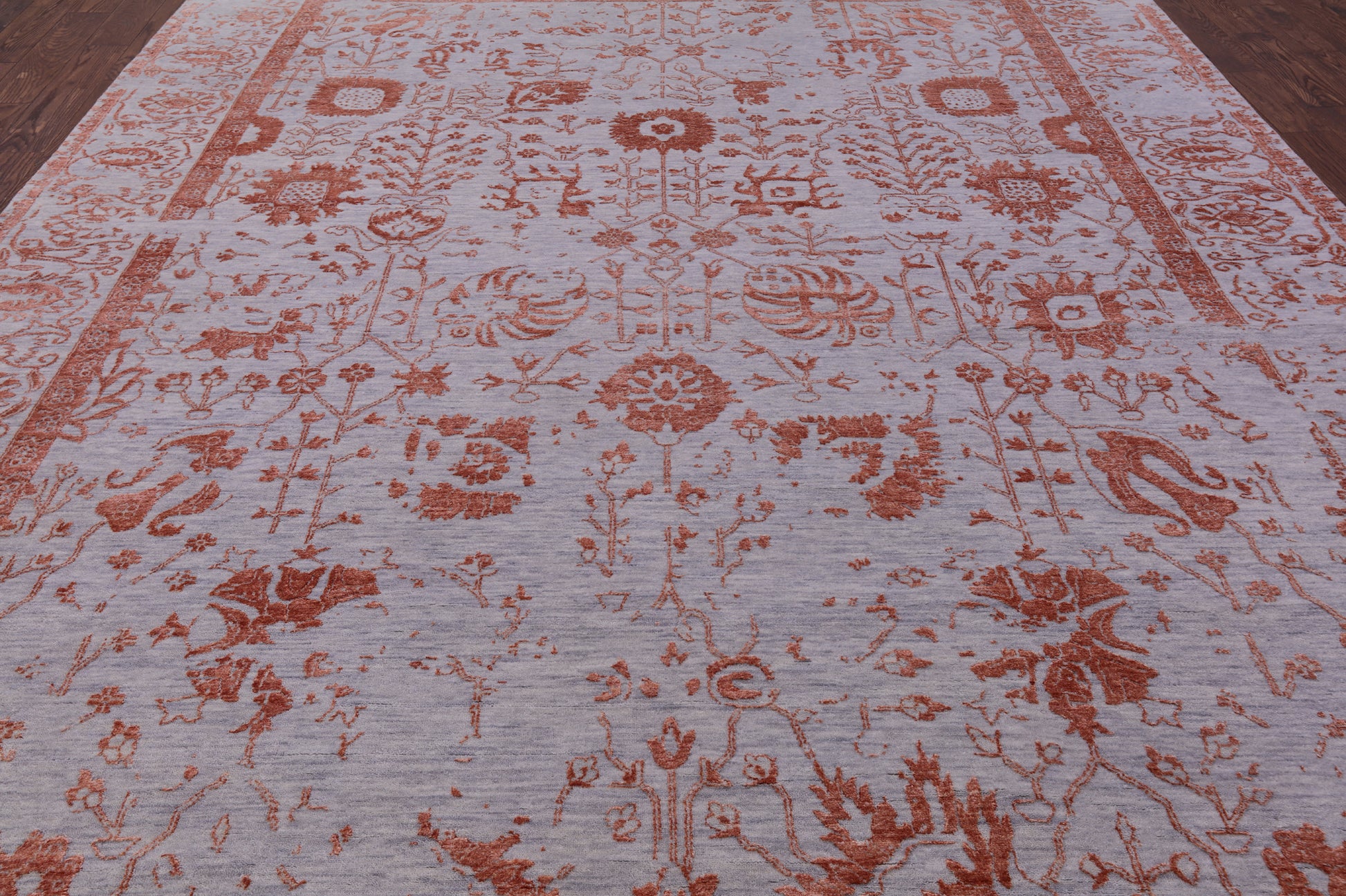 Grey Persian Handmade Wool & Silk Rug - 9' 11" X 13' 10" - Golden Nile