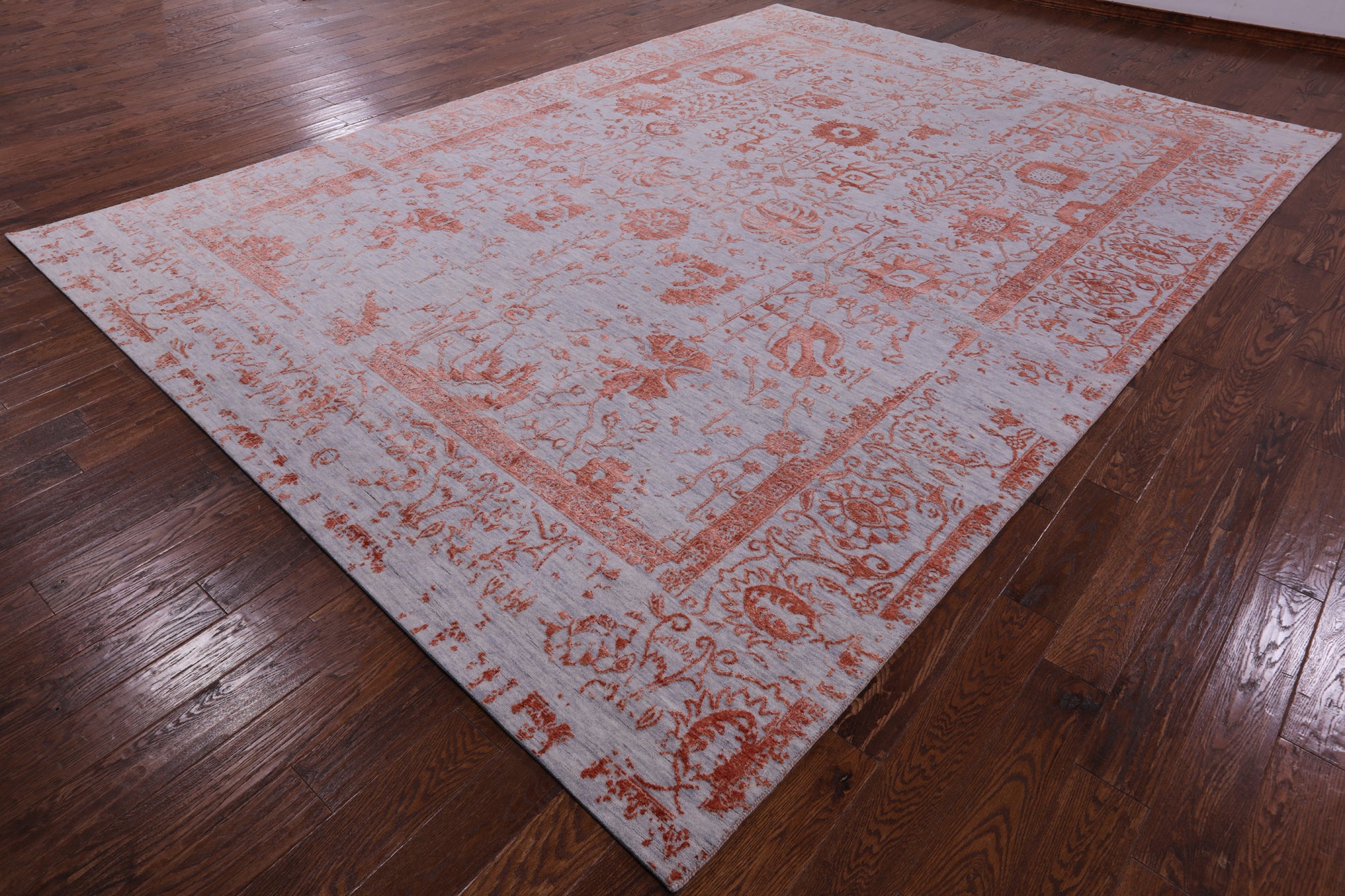 Grey Persian Handmade Wool & Silk Rug - 9' 11" X 13' 10" - Golden Nile