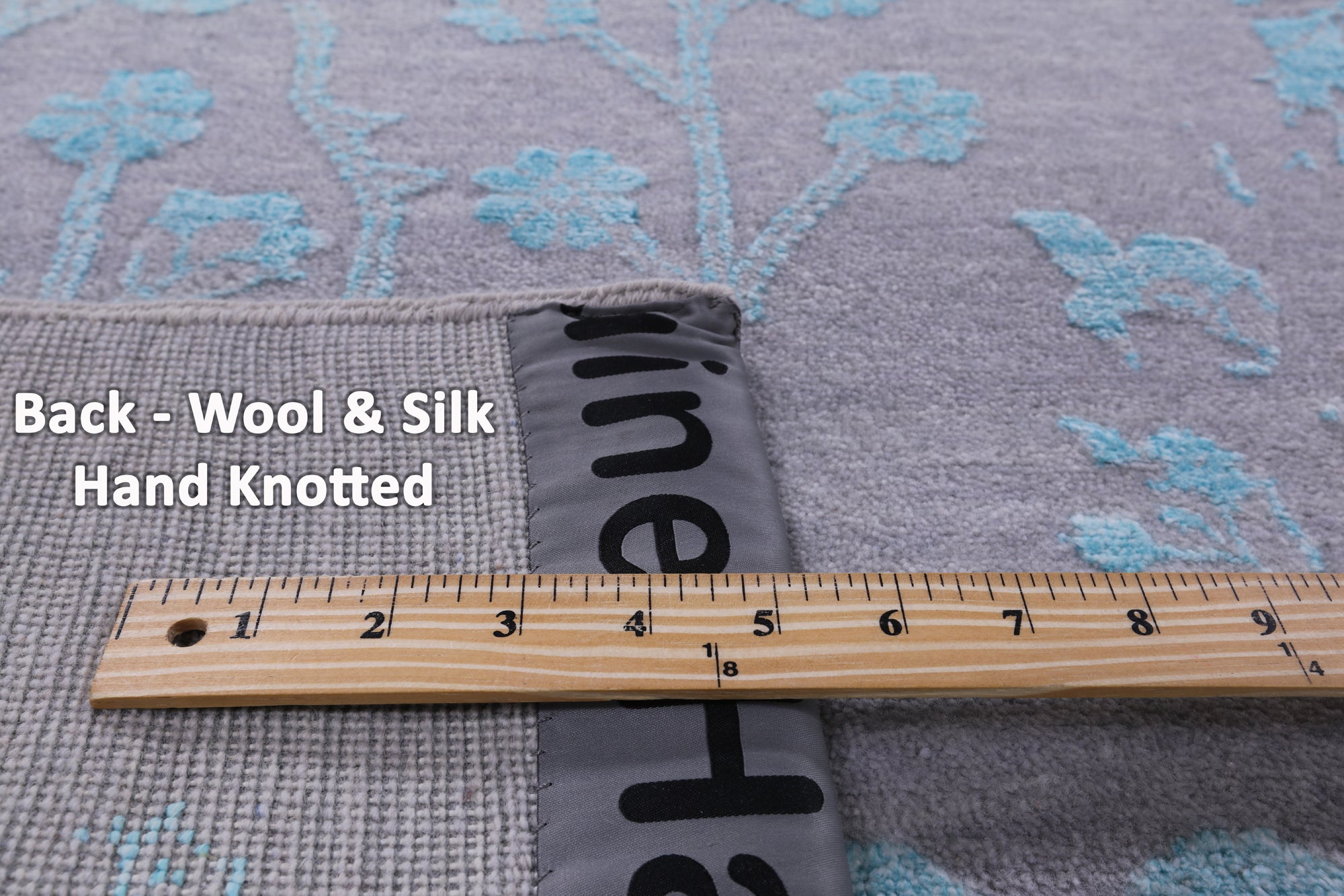 Grey Persian Hand Knotted Wool & Silk Rug - 10' 1" X 14' 4" - Golden Nile