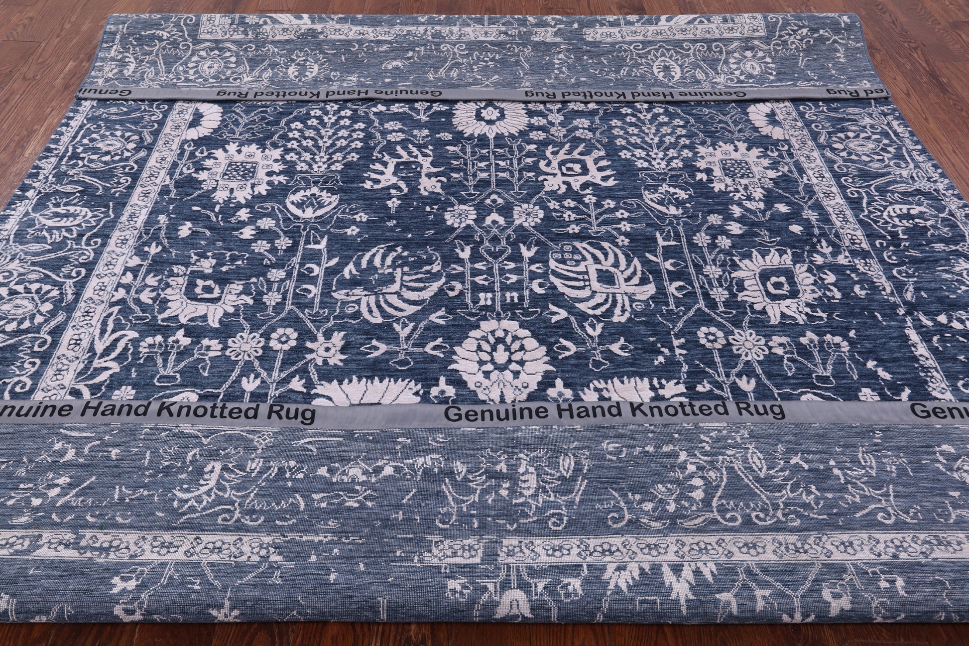 Grey Persian Hand Knotted Wool & Silk Rug - 8' 2" X 10' 3" - Golden Nile