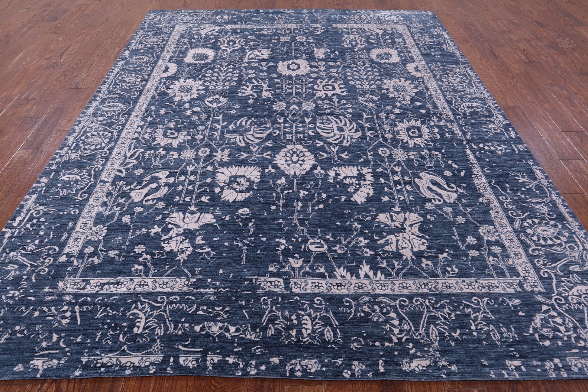 Grey Persian Hand Knotted Wool & Silk Rug - 8' 2" X 10' 3" - Golden Nile