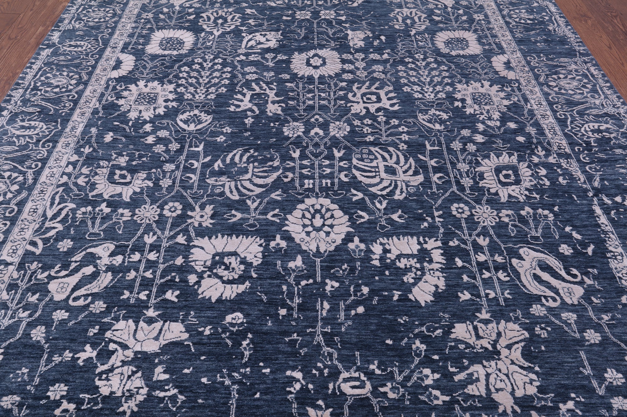 Grey Persian Hand Knotted Wool & Silk Rug - 8' 2" X 10' 3" - Golden Nile