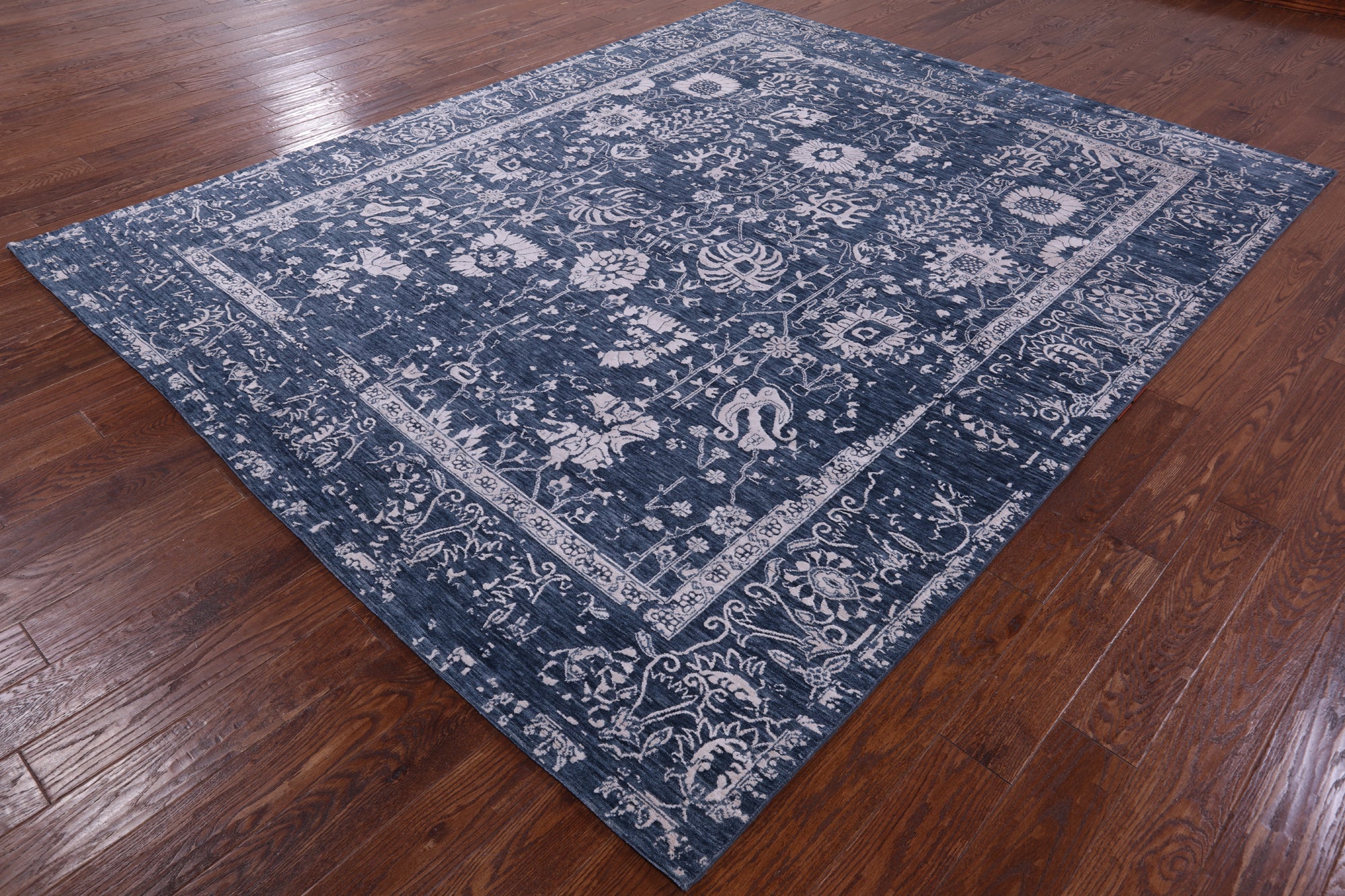 Grey Persian Hand Knotted Wool & Silk Rug - 8' 2" X 10' 3" - Golden Nile