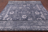 Grey Persian Hand Knotted Wool & Silk Rug - 9' 0" X 12' 0" - Golden Nile