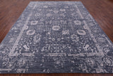 Grey Persian Hand Knotted Wool & Silk Rug - 9' 0" X 12' 0" - Golden Nile