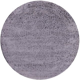 Grey Round Persian Hand Knotted Wool & Silk Rug - 8' 1" X 8' 1" - Golden Nile