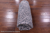 Grey Round Persian Hand Knotted Wool & Silk Rug - 8' 0" X 8' 0" - Golden Nile