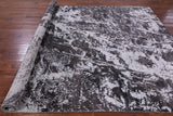 Abstract Modern Hand Knotted Wool & Silk Rug - 7' 10" X 10' 1" - Golden Nile