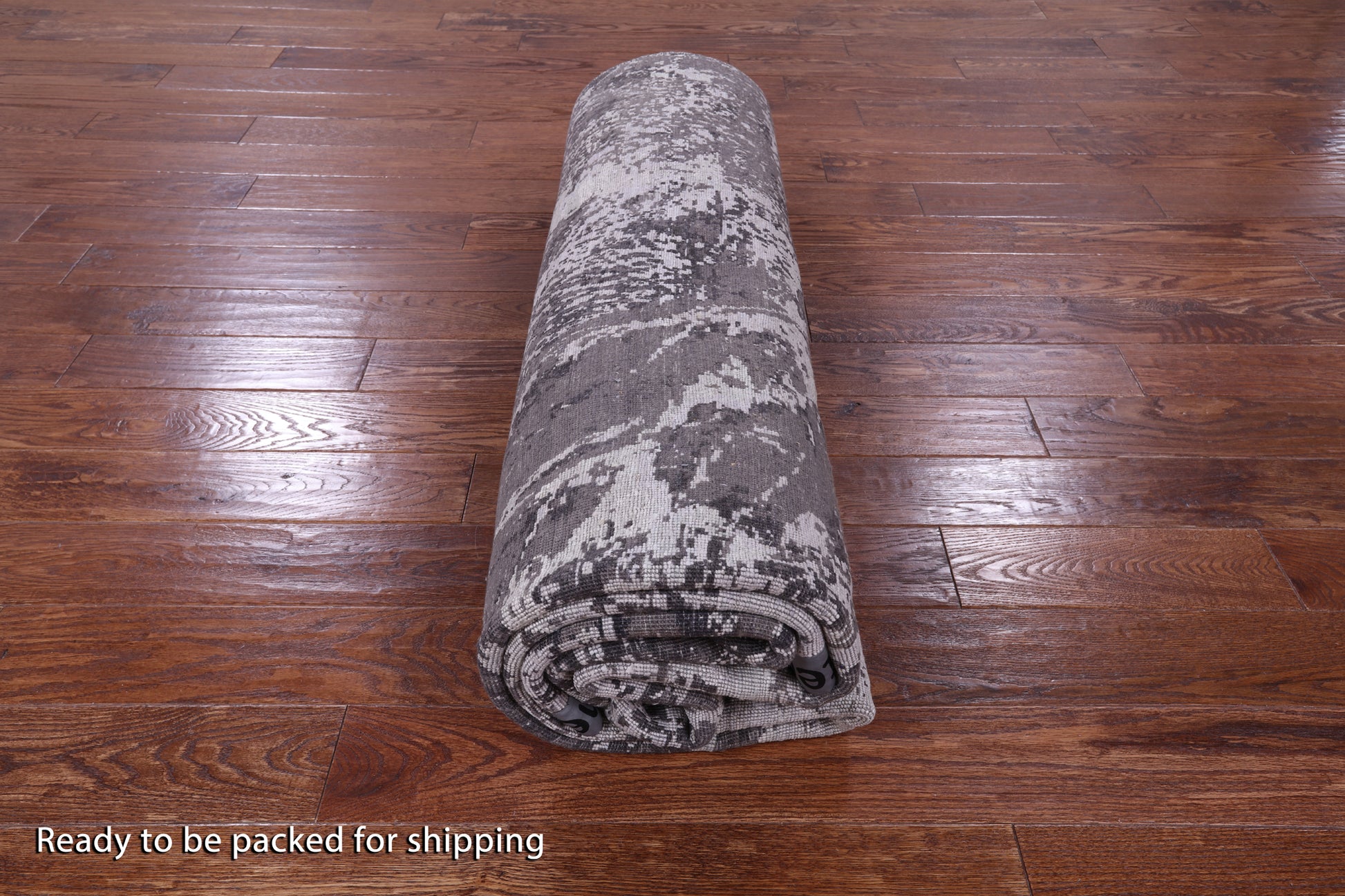 Abstract Modern Hand Knotted Wool & Silk Rug - 7' 10" X 10' 1" - Golden Nile