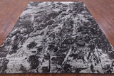 Abstract Modern Hand Knotted Wool & Silk Rug - 7' 10" X 10' 1" - Golden Nile