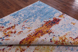 Abstract Contemporary Hand Knotted Wool Rug - 8' 0" X 9' 8" - Golden Nile