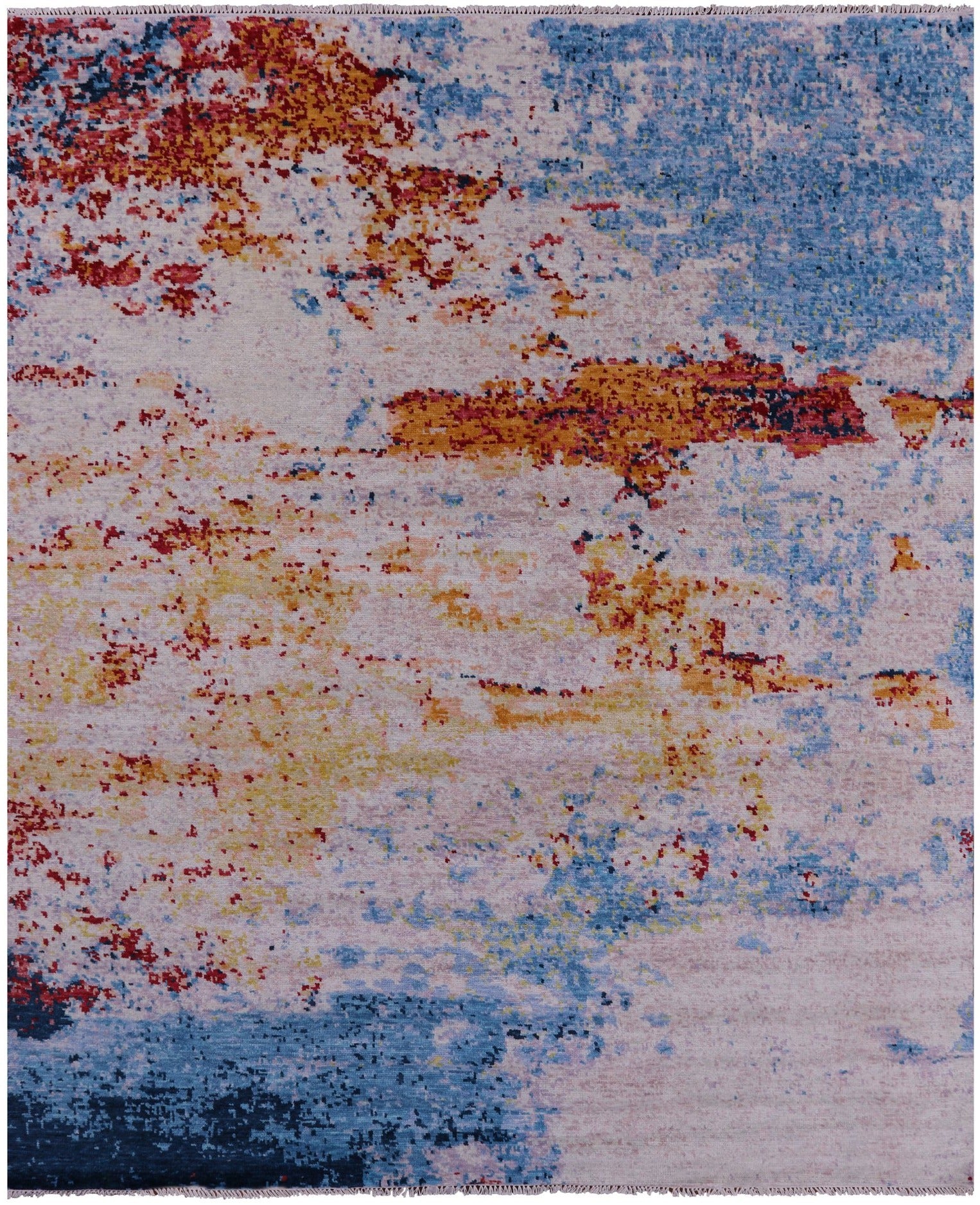 Abstract Contemporary Hand Knotted Wool Rug - 8' 0" X 9' 8" - Golden Nile