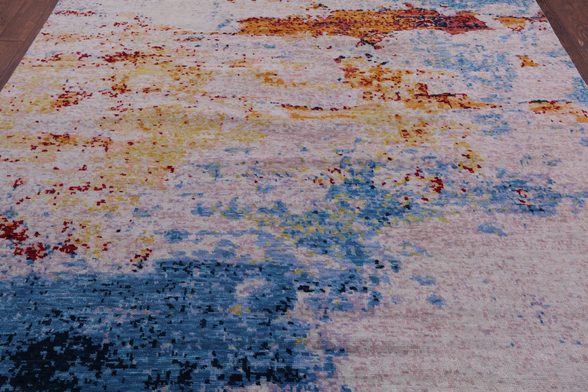 Abstract Contemporary Hand Knotted Wool Rug - 8' 0" X 9' 8" - Golden Nile