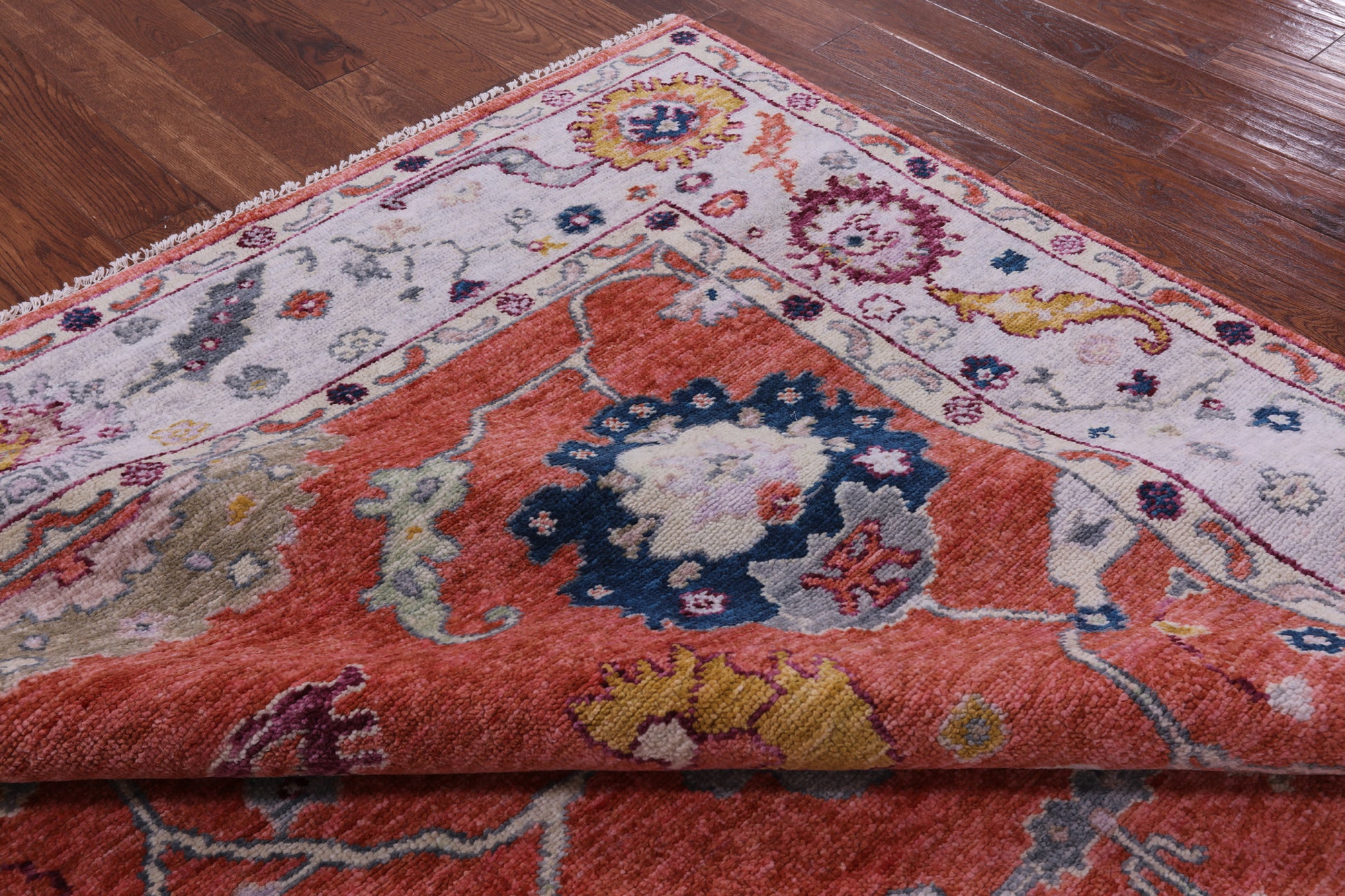 Turkish Oushak Hand Knotted Wool Rug - 8' 1" X 9' 10" - Golden Nile