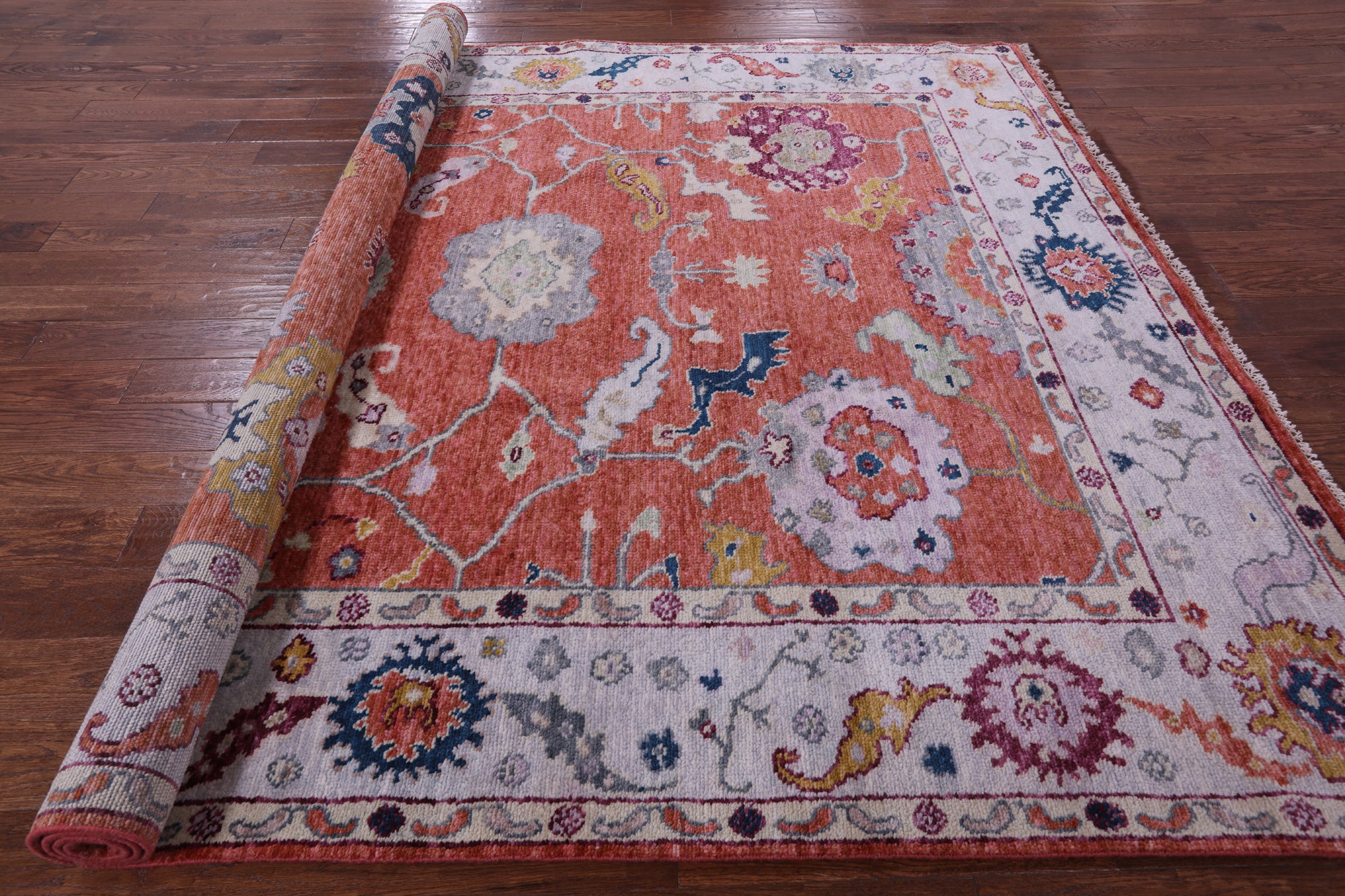 Turkish Oushak Hand Knotted Wool Rug - 8' 1" X 9' 10" - Golden Nile