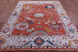 Turkish Oushak Hand Knotted Wool Rug - 8' 1" X 9' 10" - Golden Nile