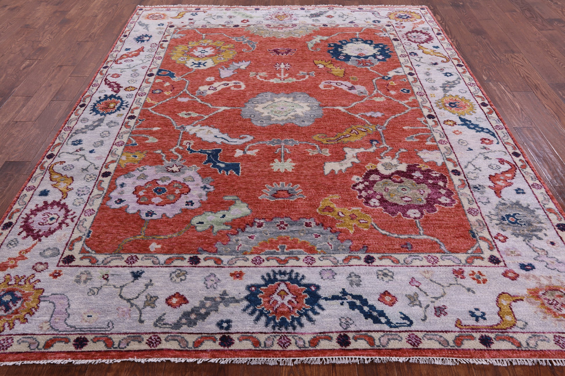 Turkish Oushak Hand Knotted Wool Rug - 8' 1" X 9' 10" - Golden Nile