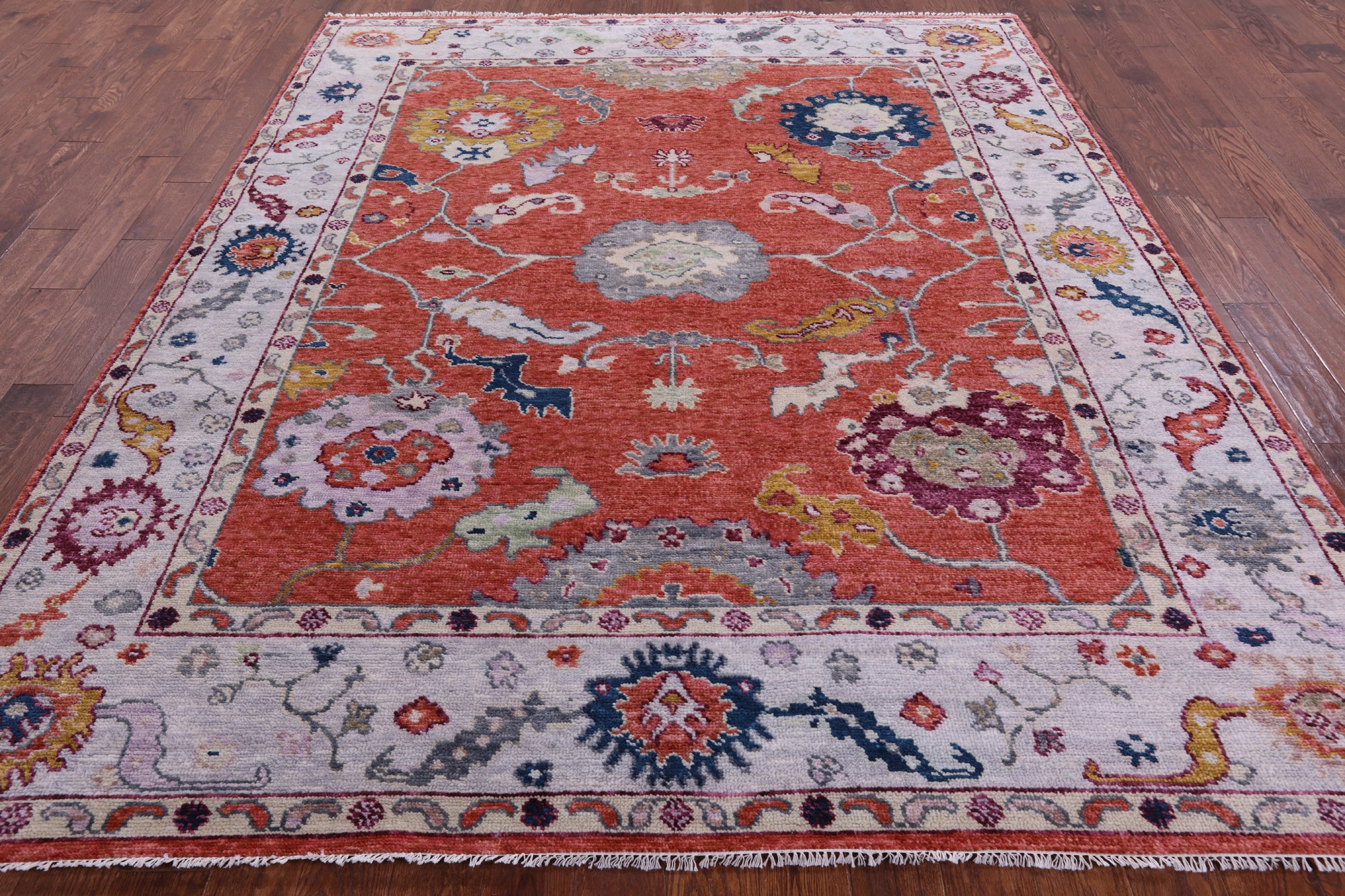 Turkish Oushak Hand Knotted Wool Rug - 8' 1" X 9' 10" - Golden Nile