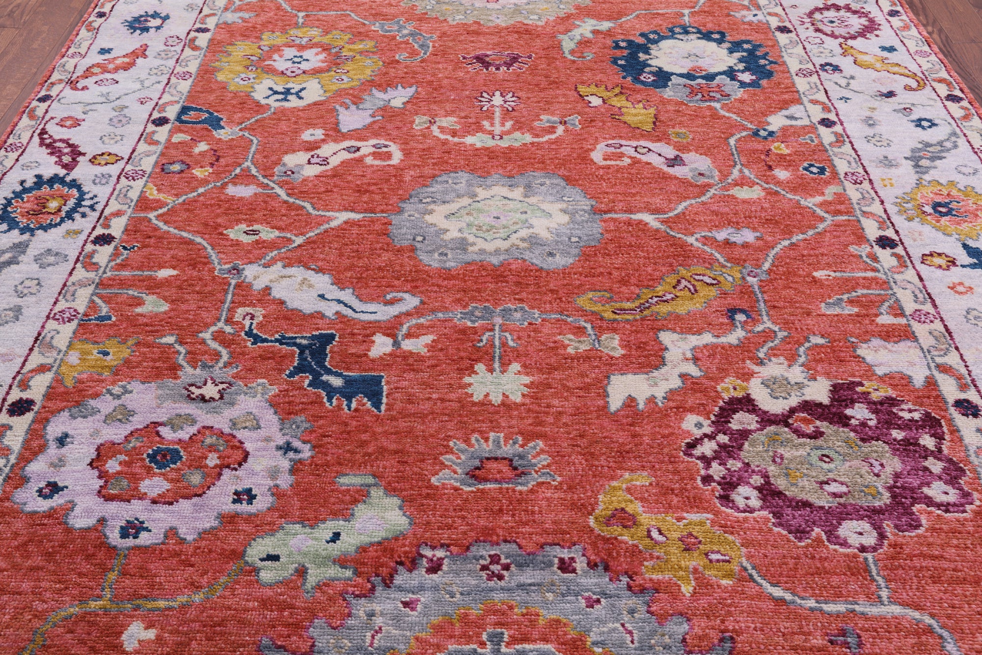 Turkish Oushak Hand Knotted Wool Rug - 8' 1" X 9' 10" - Golden Nile