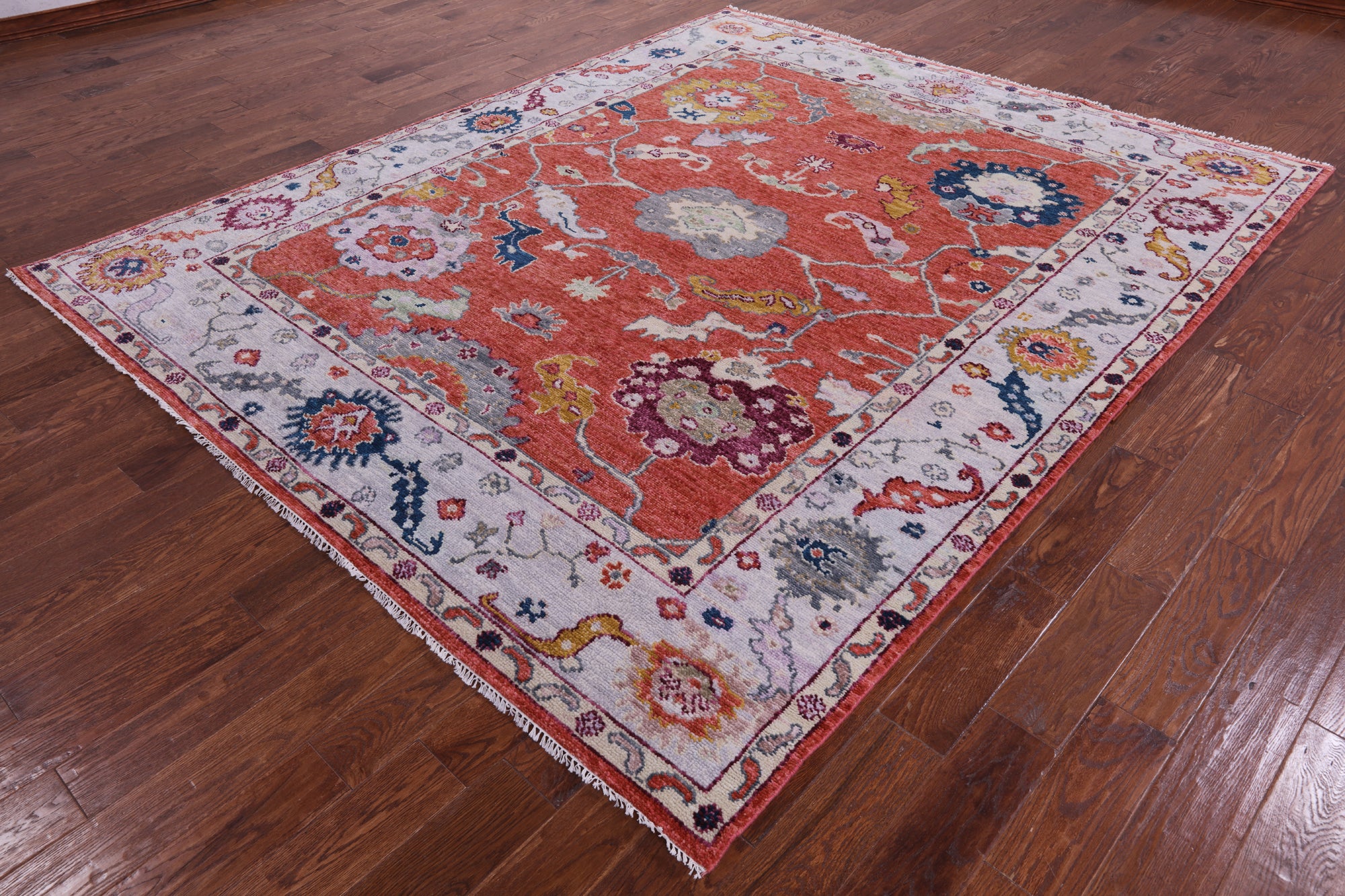 Turkish Oushak Hand Knotted Wool Rug - 8' 1" X 9' 10" - Golden Nile