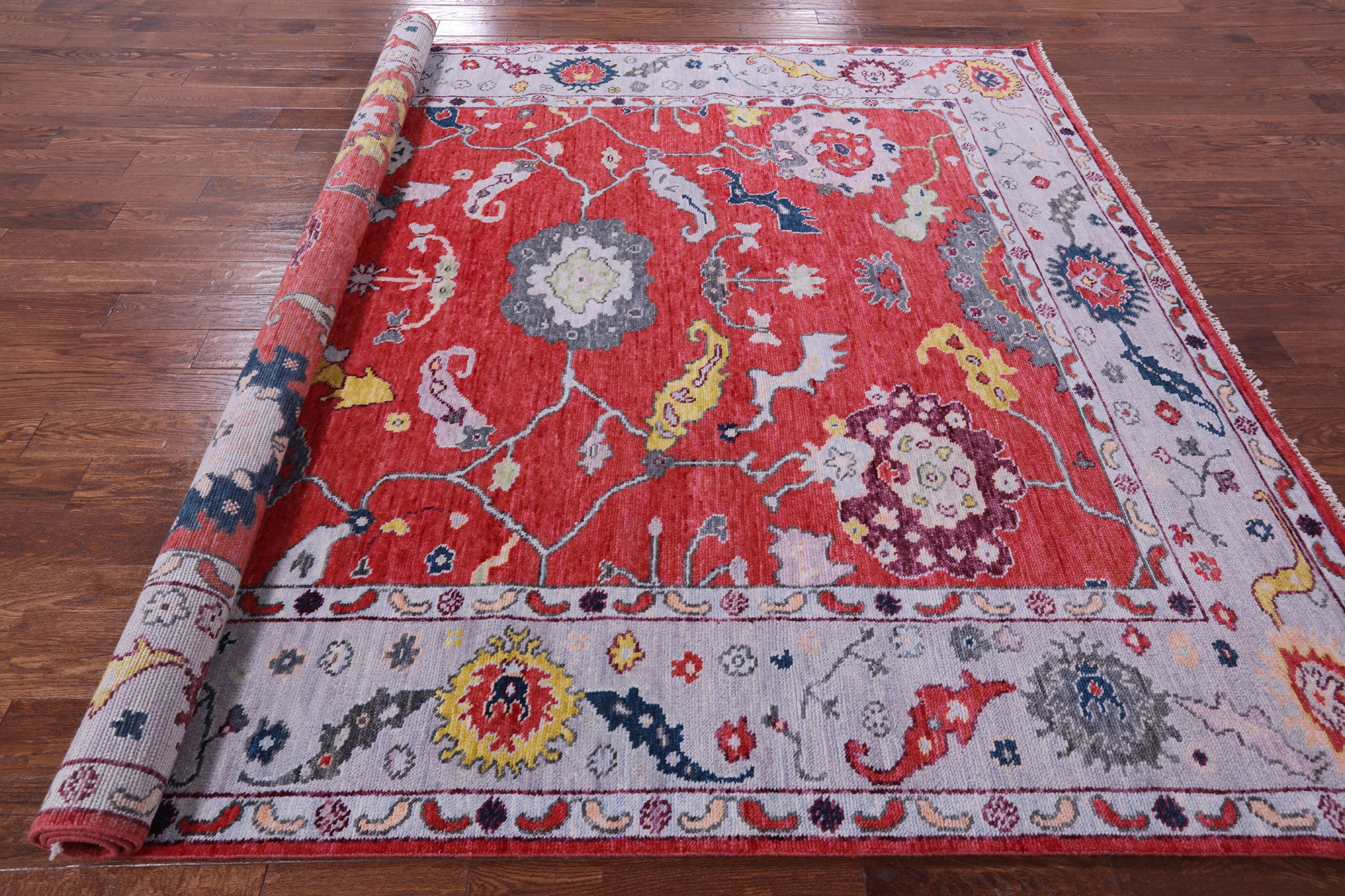 Turkish Oushak Hand Knotted Wool Rug - 8' 6" X 10' 2" - Golden Nile