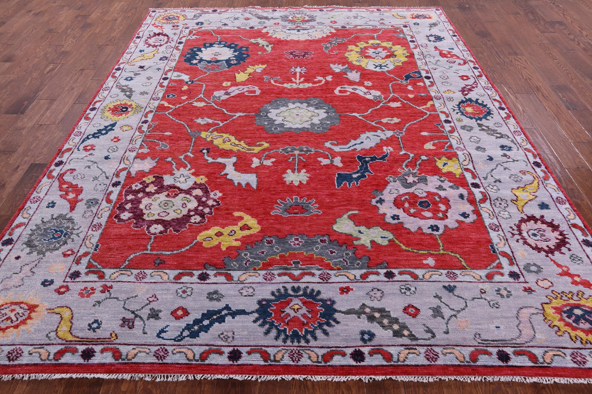 Turkish Oushak Hand Knotted Wool Rug - 8' 6" X 10' 2" - Golden Nile