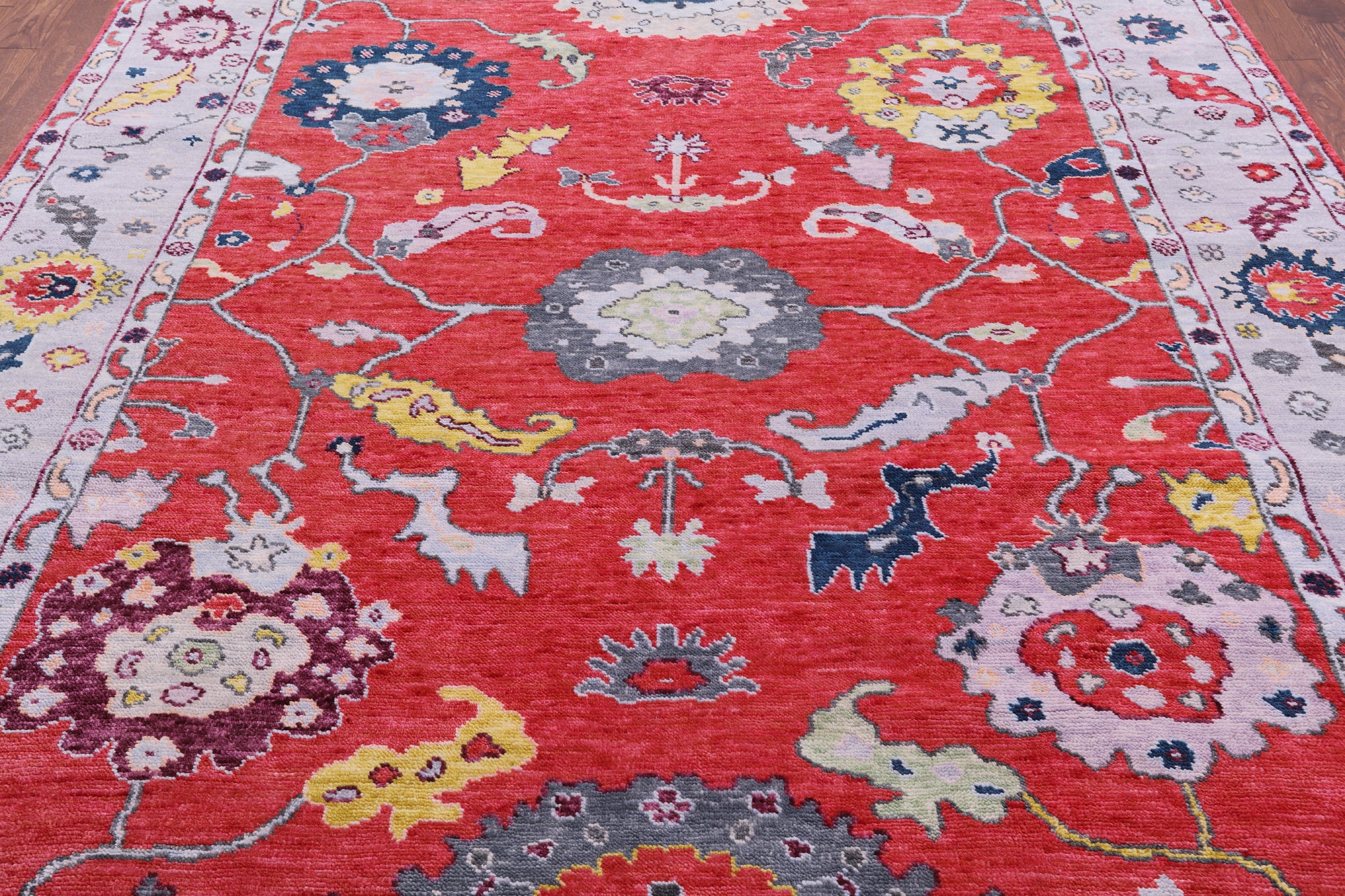 Turkish Oushak Hand Knotted Wool Rug - 8' 6" X 10' 2" - Golden Nile