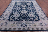 Blue Turkish Oushak Handmade Wool Rug - 8' 2" X 10' 0" - Golden Nile