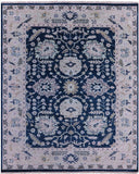 Blue Turkish Oushak Handmade Wool Rug - 8' 2" X 10' 0" - Golden Nile